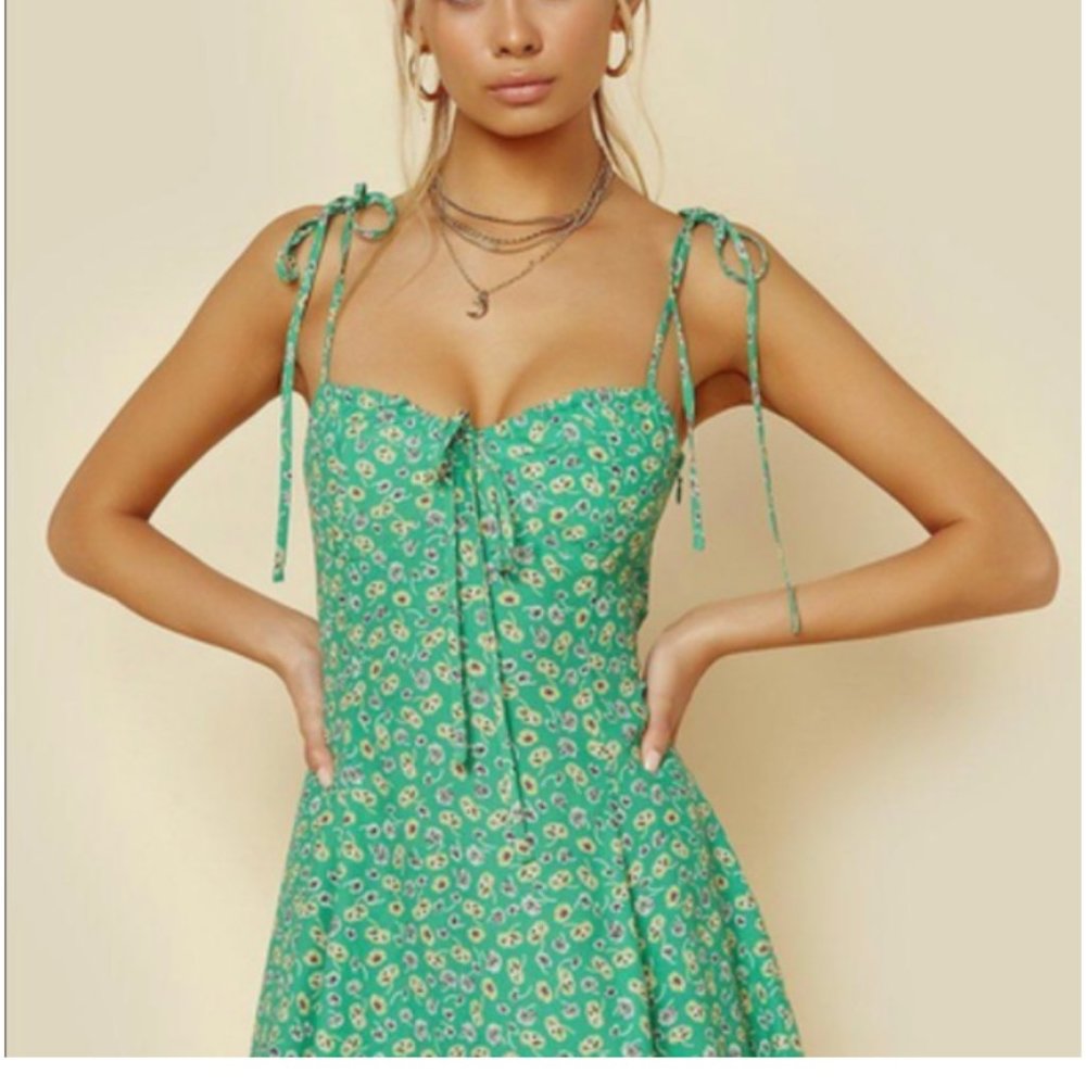 Revolve blue life sienna green floral dress